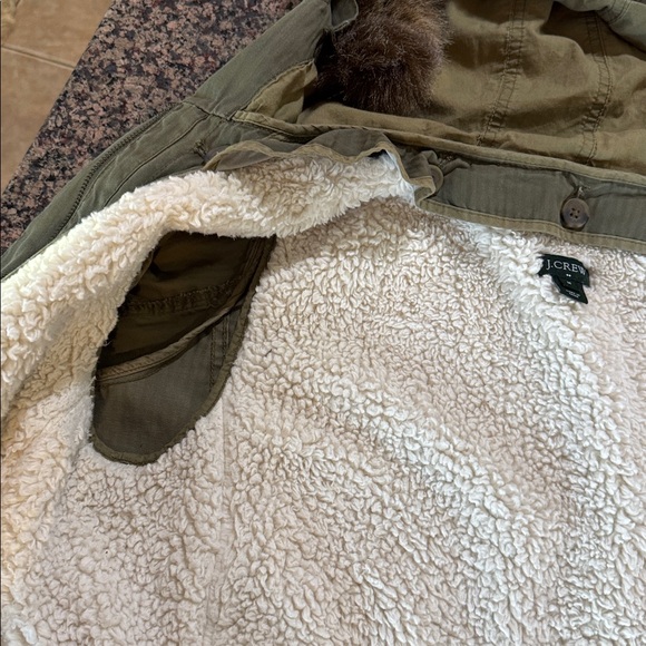 Women’s J.Crew Utility Jacket with removable fur trim and Sherpa lining MEDIUM - Picture 5 of 5